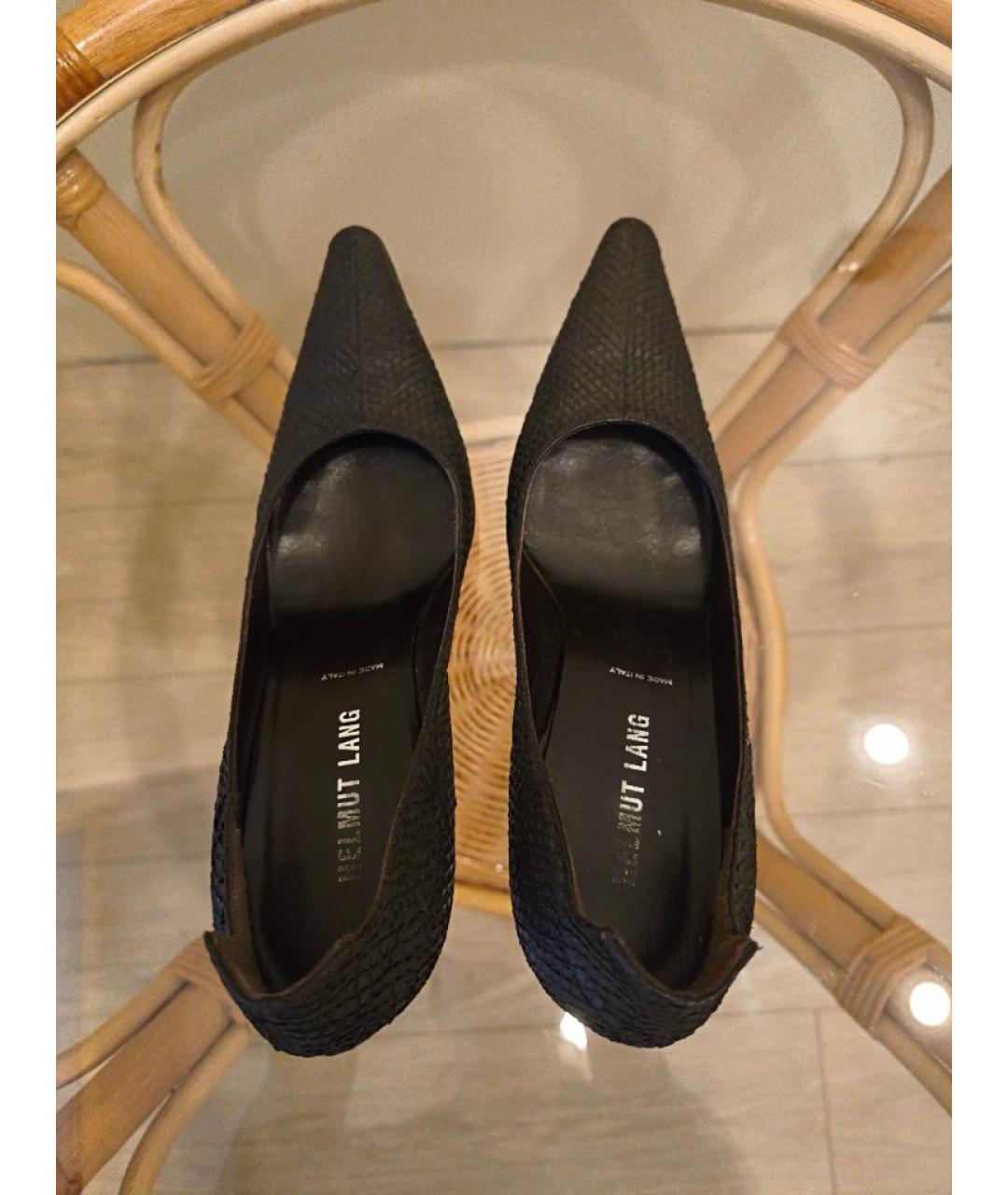 HELMUT LANG Черные туфли из экзотической кожи, фото 3