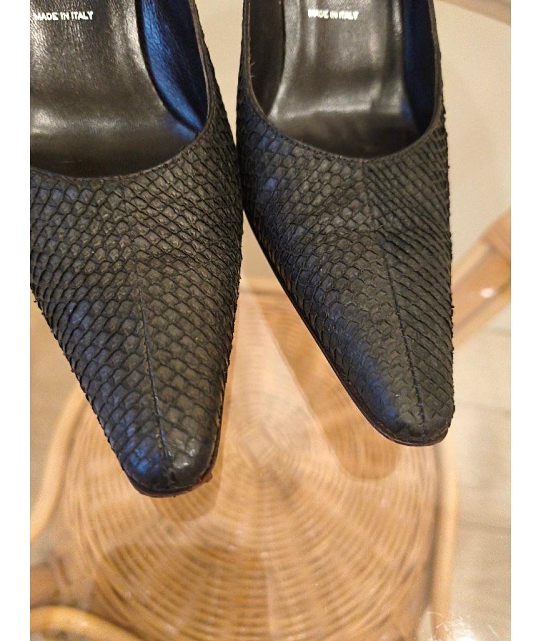 HELMUT LANG Черные туфли из экзотической кожи, фото 5