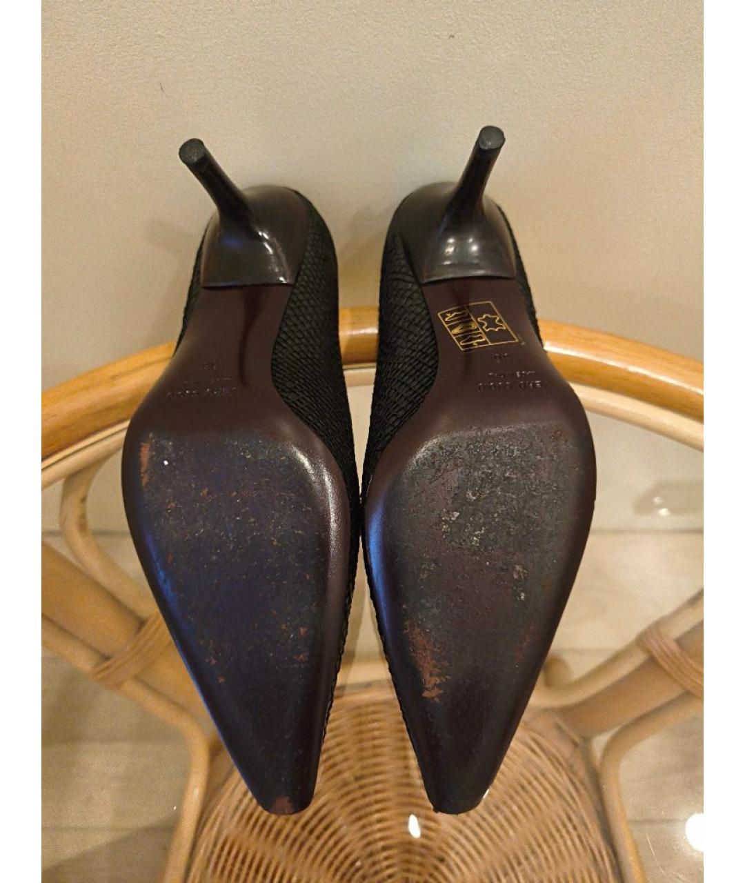 HELMUT LANG Черные туфли из экзотической кожи, фото 7