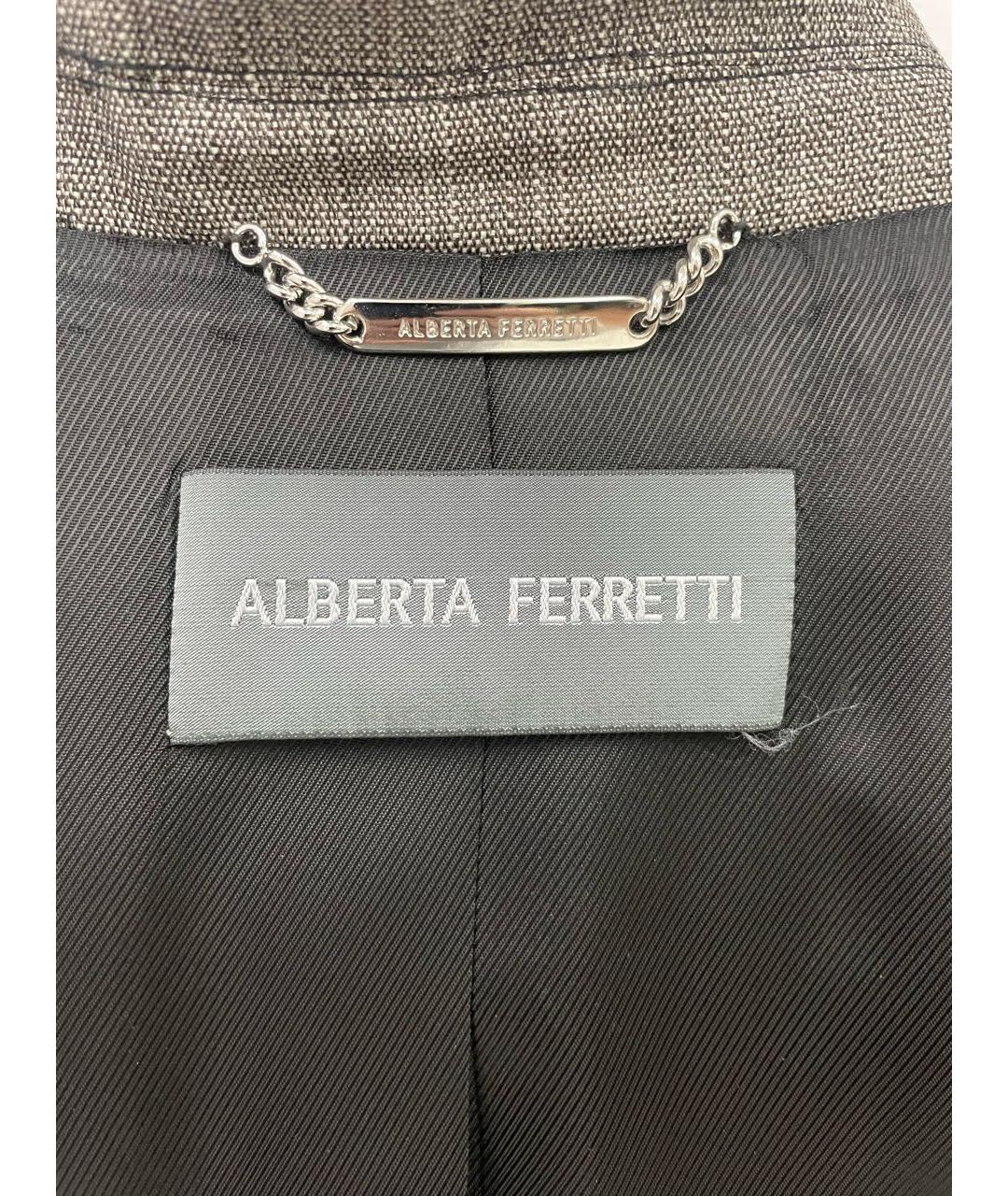 ALBERTA FERRETTI Бежевый шерстяной жакет/пиджак, фото 5