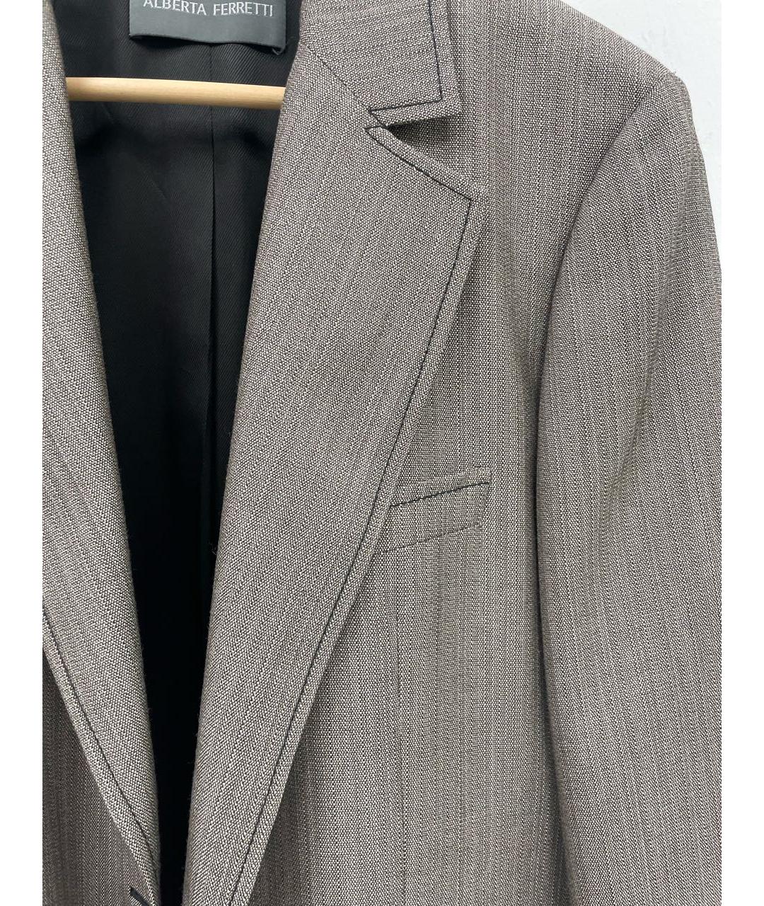 ALBERTA FERRETTI Бежевый шерстяной жакет/пиджак, фото 4