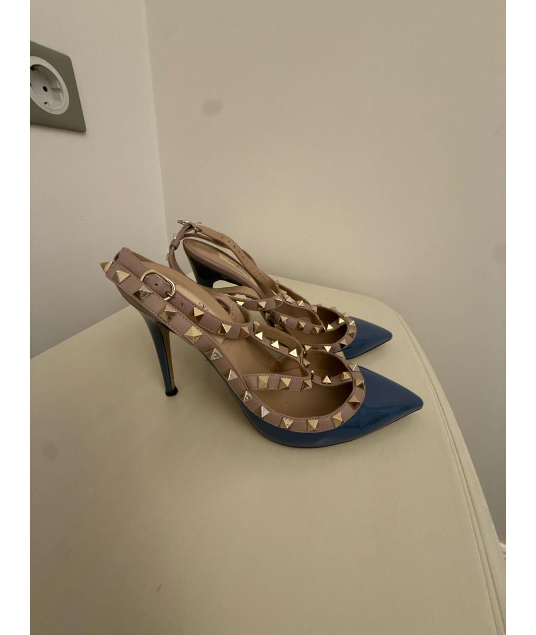 VALENTINO Синие кожаные туфли, фото 4