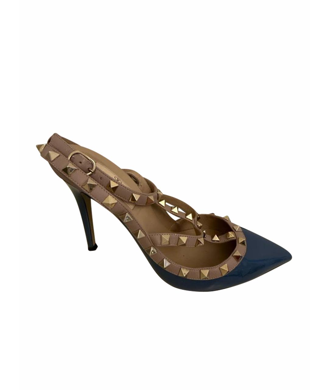 VALENTINO Синие кожаные туфли, фото 1