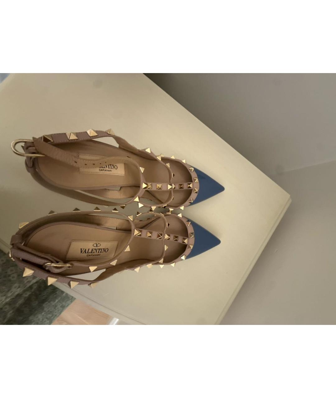 VALENTINO Синие кожаные туфли, фото 2