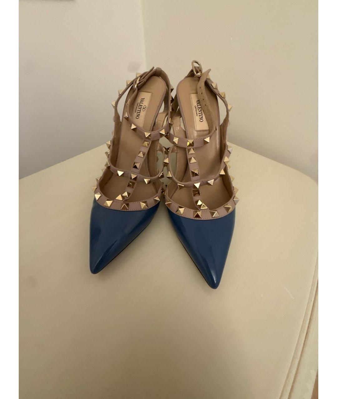 VALENTINO Синие кожаные туфли, фото 3