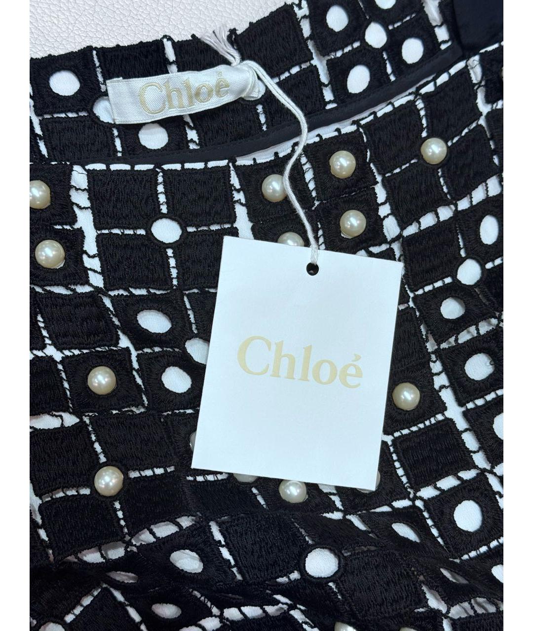 CHLOE Черное хлопковое коктейльное платье, фото 6