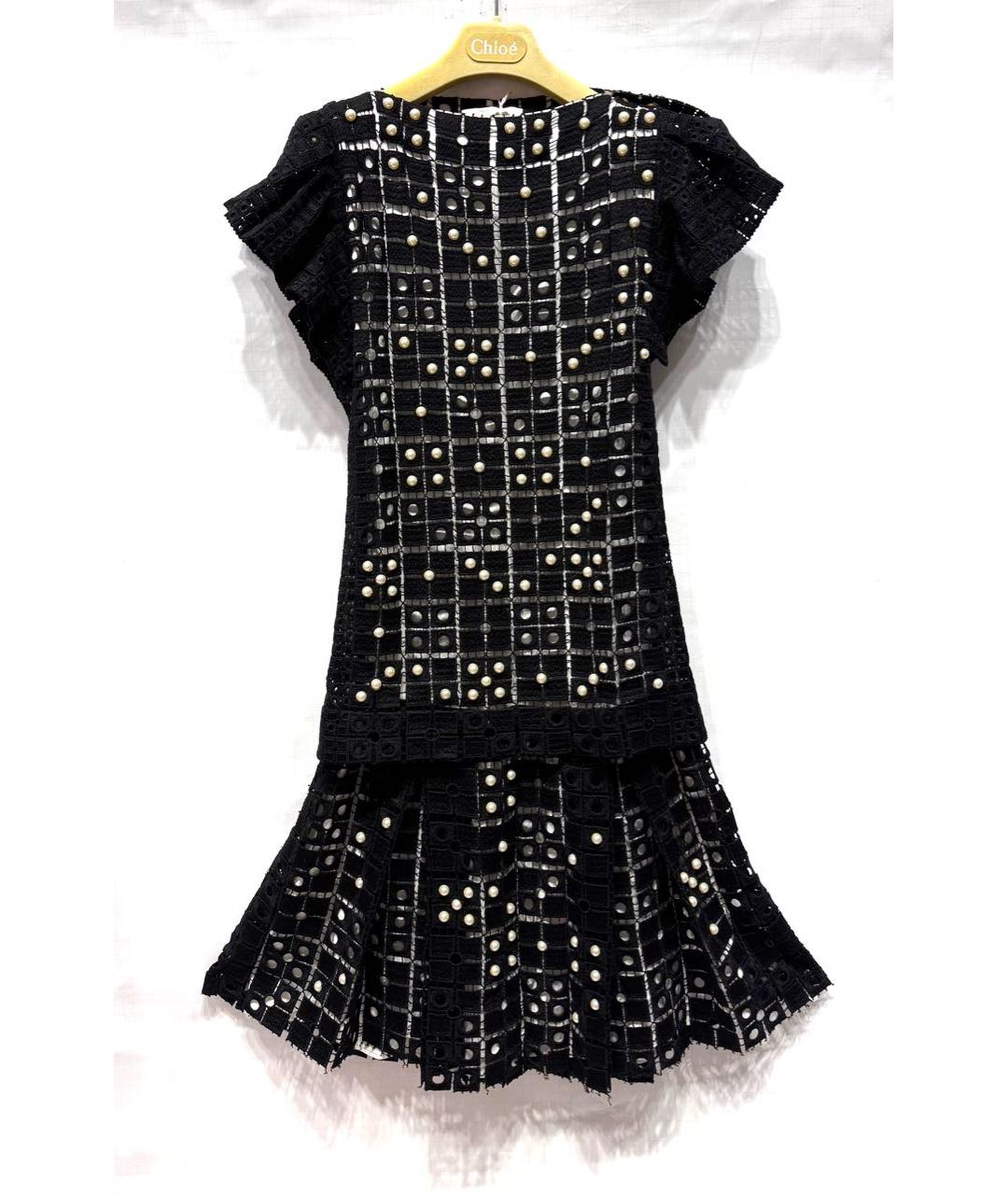 CHLOE Черное хлопковое коктейльное платье, фото 2