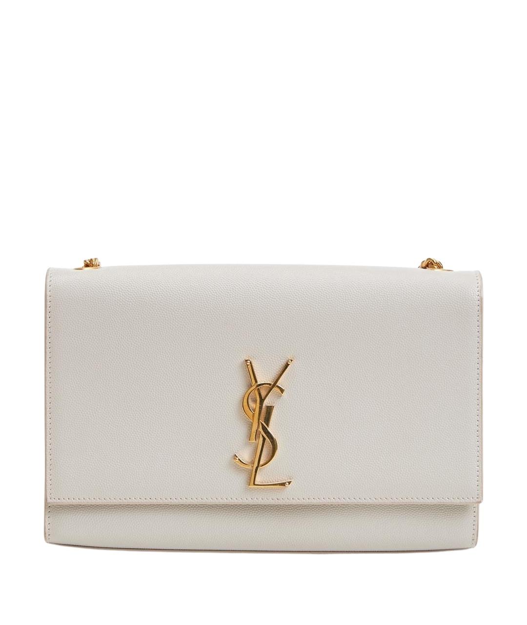 SAINT LAURENT Бежевая кожаная сумка через плечо, фото 1