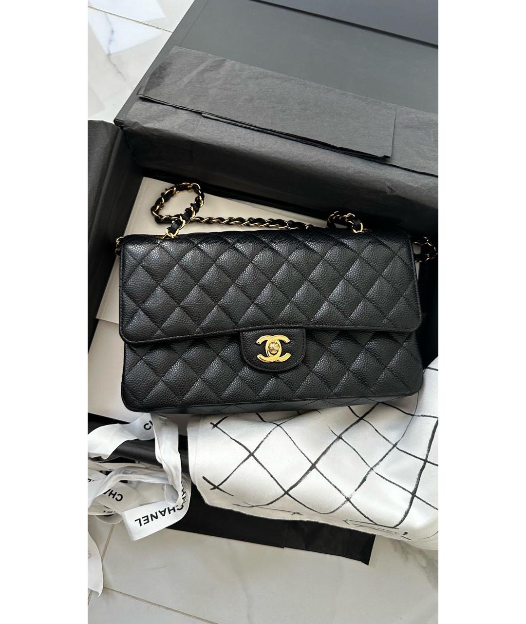 CHANEL Черная кожаная сумка через плечо, фото 9