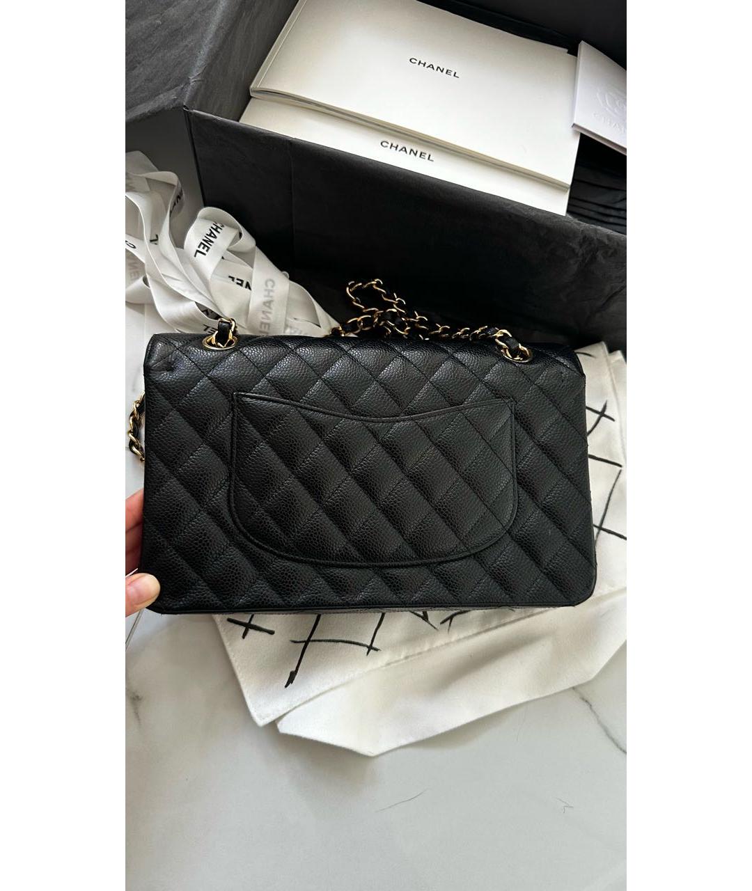 CHANEL Черная кожаная сумка через плечо, фото 5