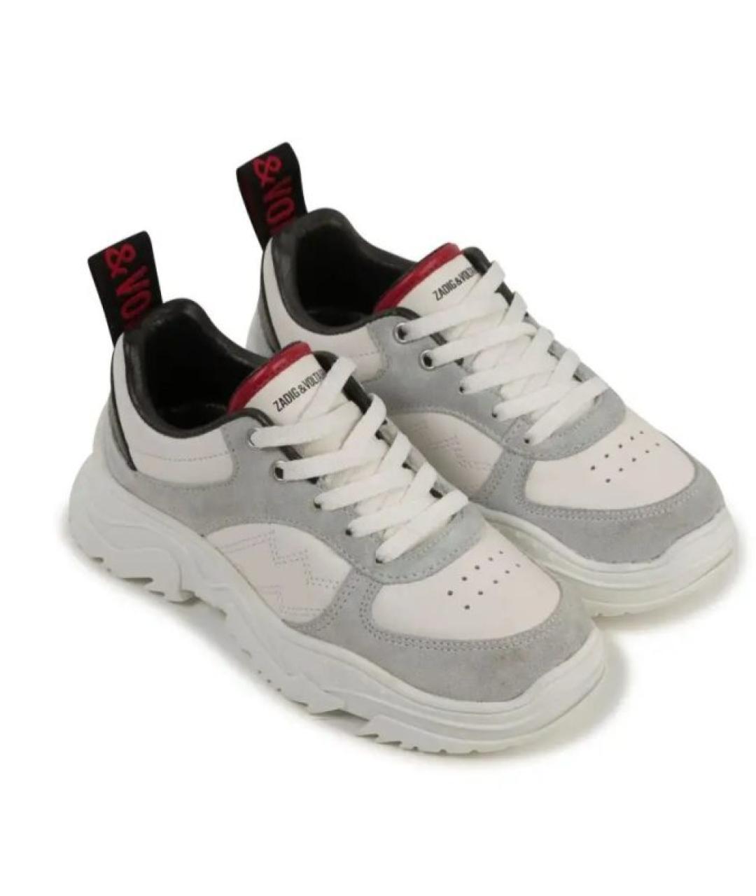 ZADIG & VOLTAIRE KIDS Серые кожаные кеды, фото 2