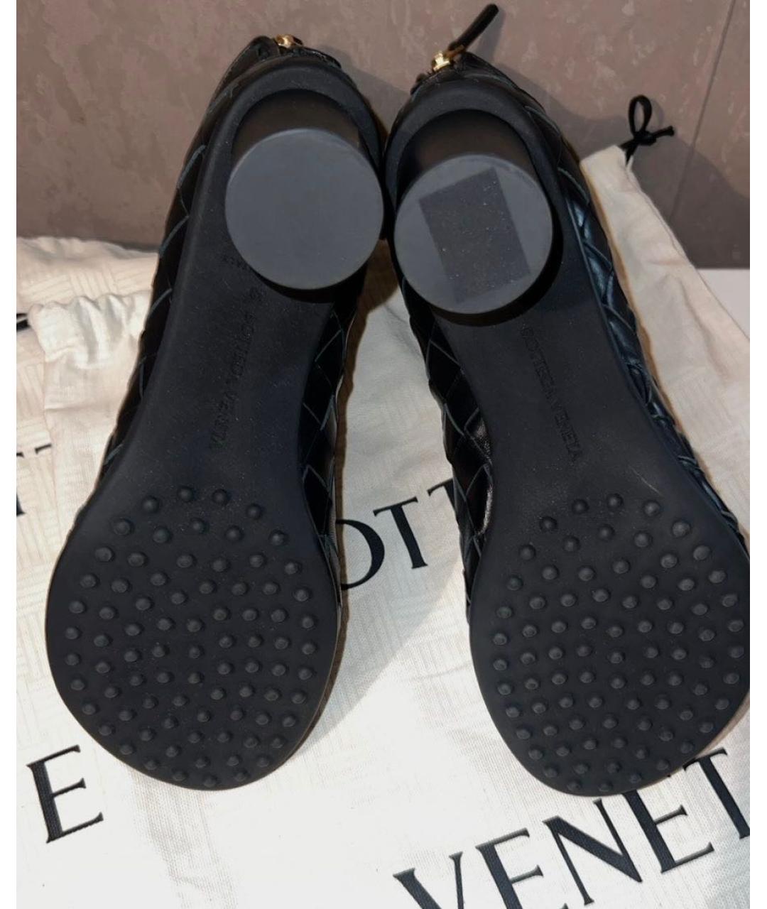 BOTTEGA VENETA Черные кожаные ботильоны, фото 5