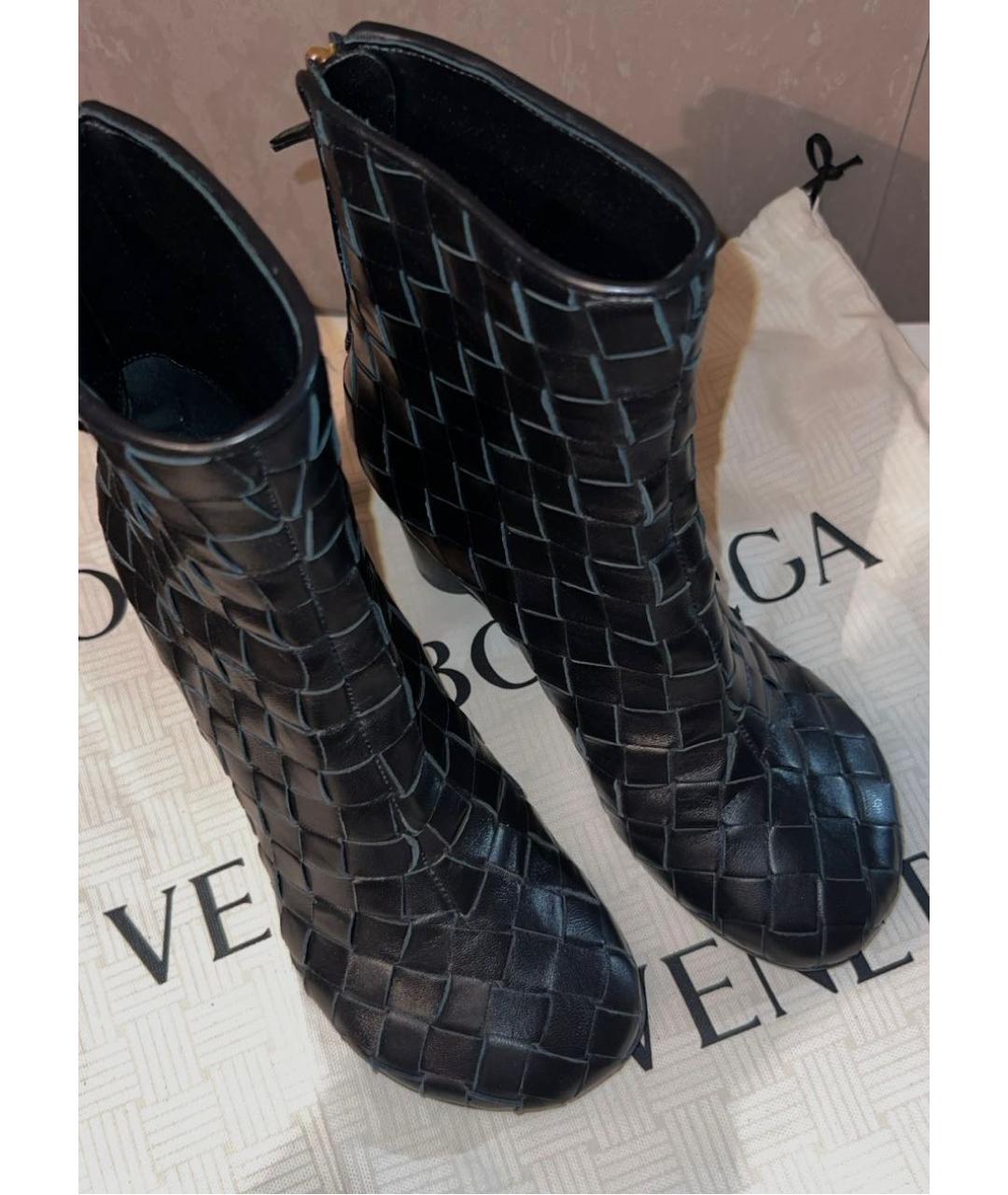 BOTTEGA VENETA Черные кожаные ботильоны, фото 2