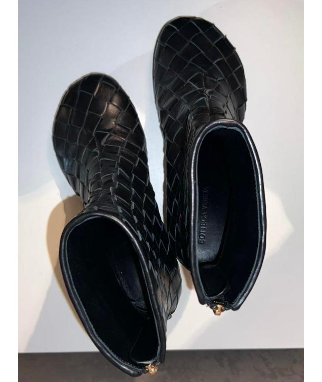 BOTTEGA VENETA Черные кожаные ботильоны, фото 3