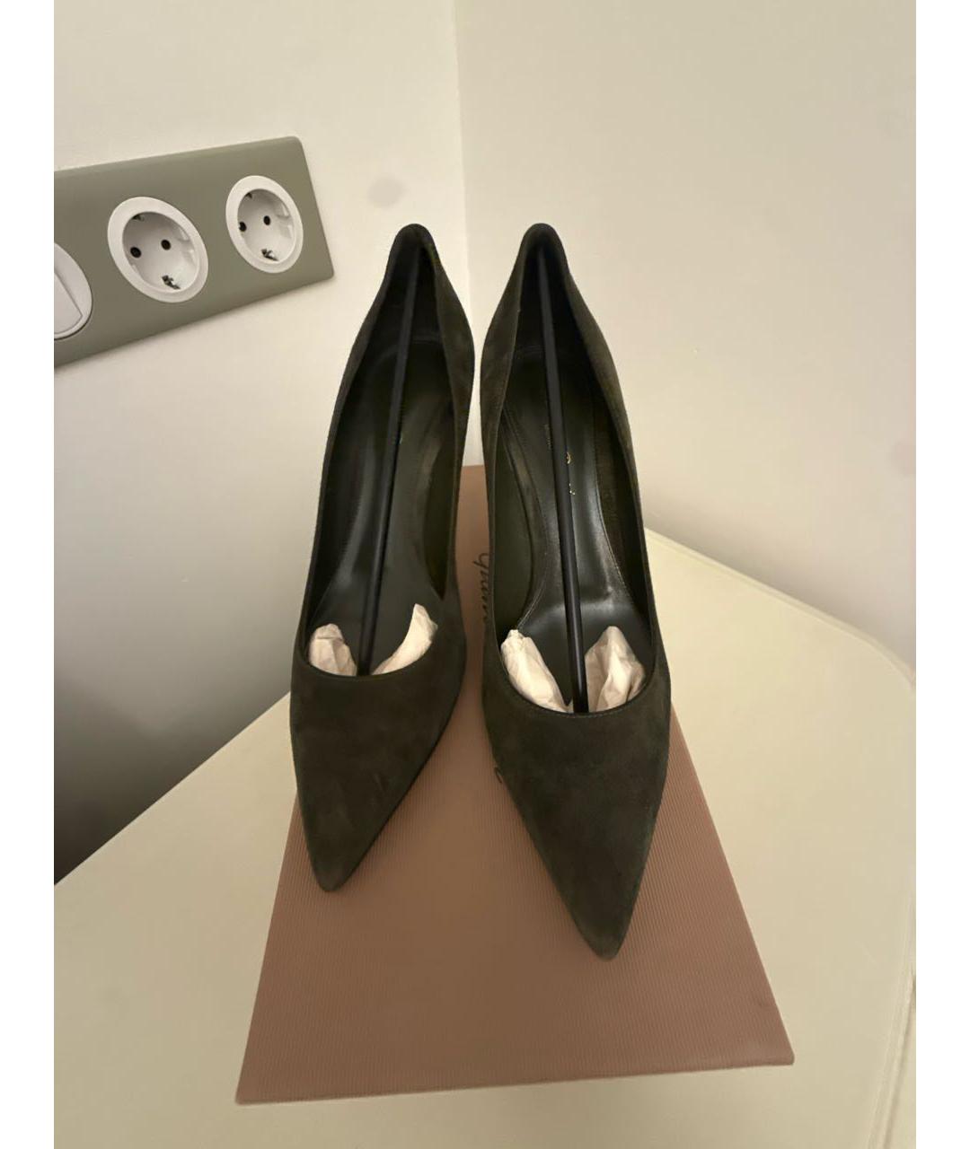 GIANVITO ROSSI Хаки замшевые туфли, фото 2