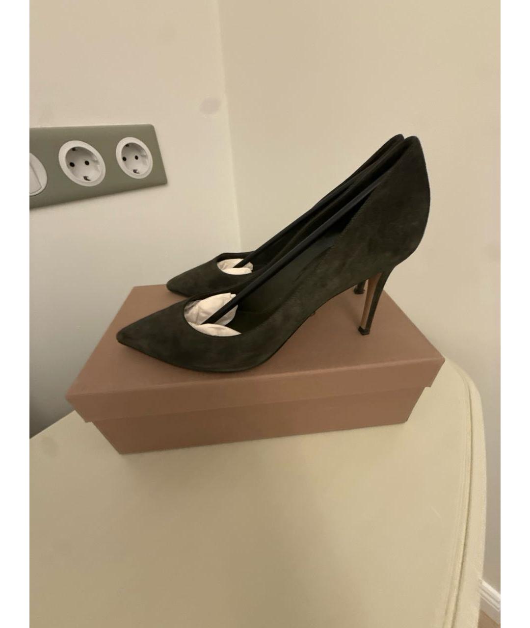 GIANVITO ROSSI Хаки замшевые туфли, фото 4