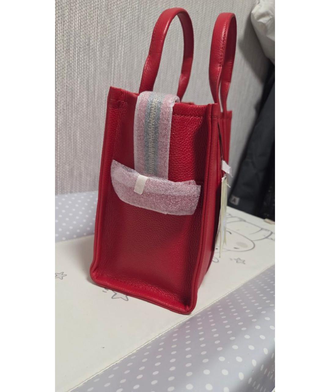 MARC JACOBS Красная кожаная сумка тоут, фото 7