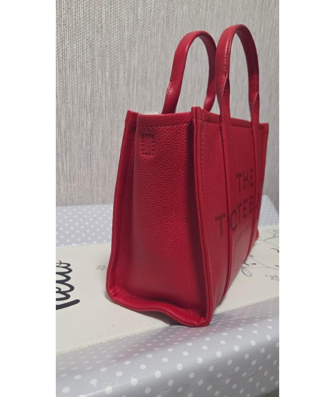 MARC JACOBS Красная кожаная сумка тоут, фото 3