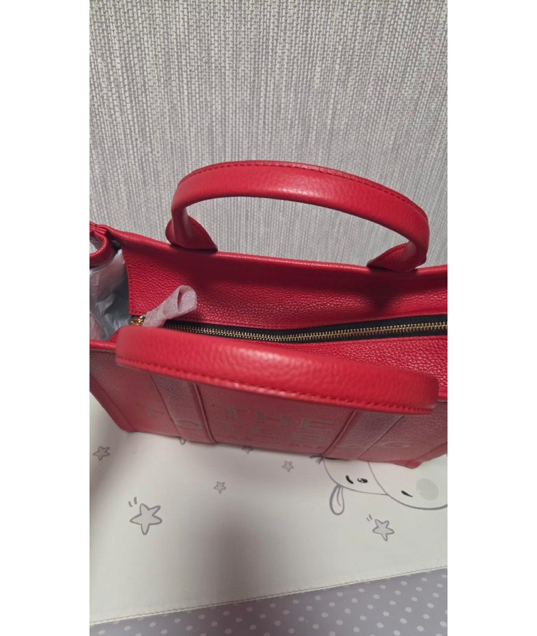 MARC JACOBS Красная кожаная сумка тоут, фото 5