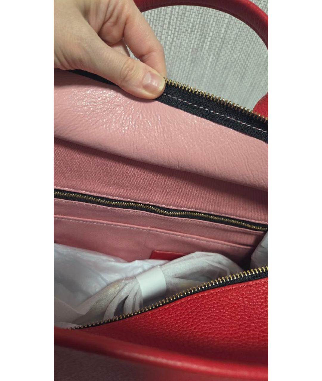 MARC JACOBS Красная кожаная сумка тоут, фото 9