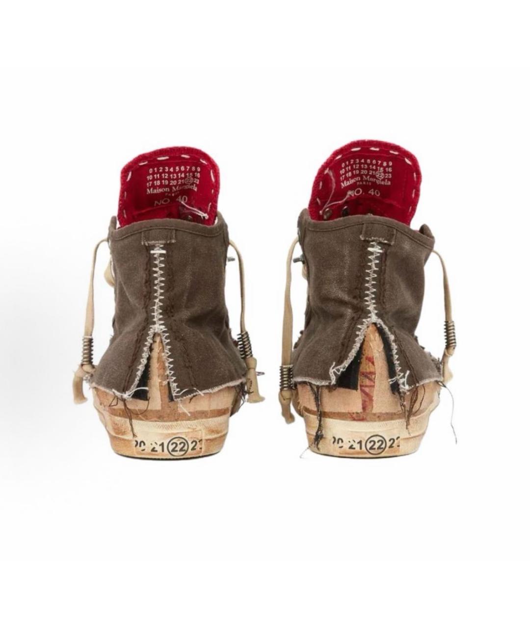 MAISON MARGIELA Мульти текстильные высокие кроссовки / кеды, фото 4