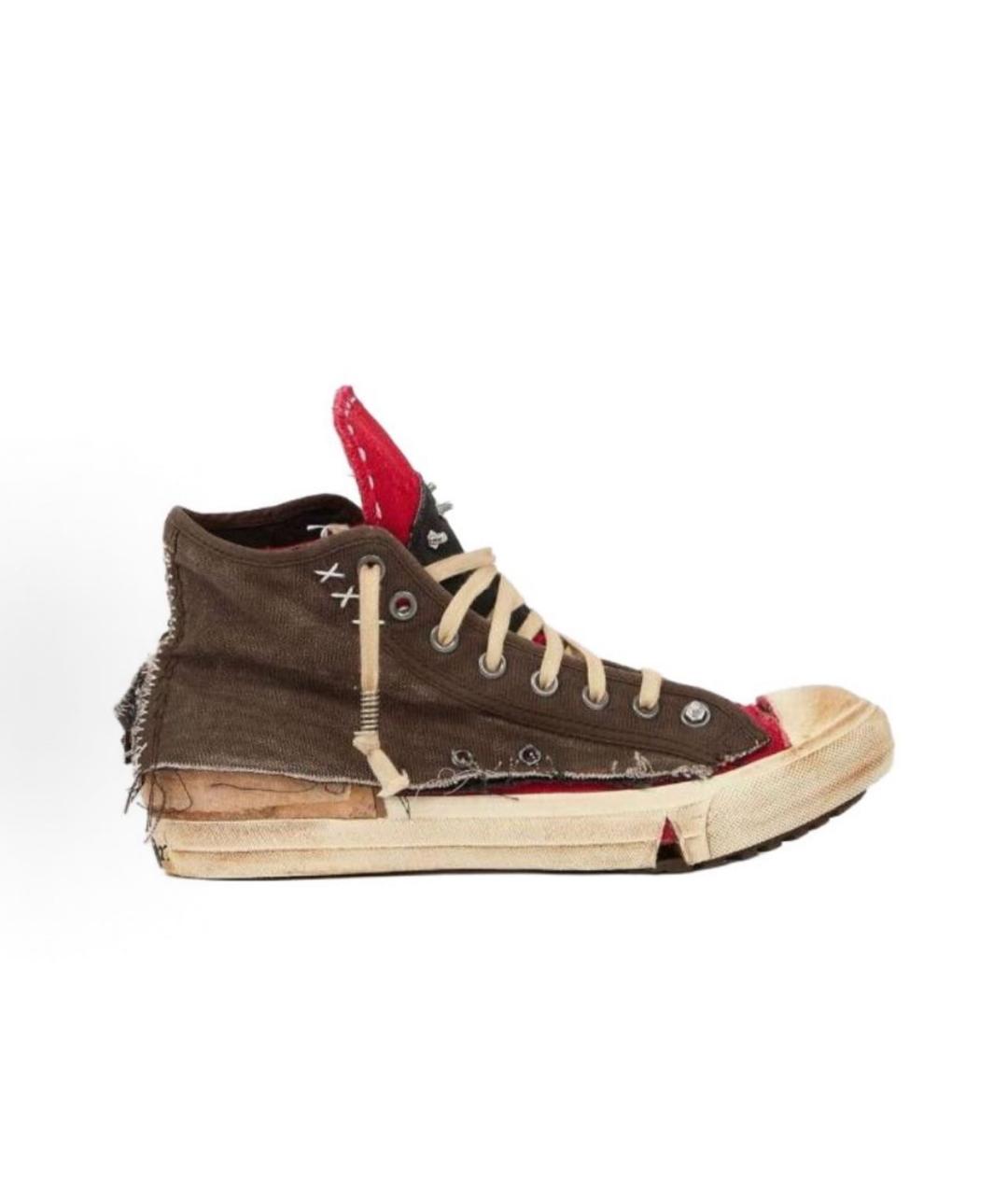 MAISON MARGIELA Мульти текстильные высокие кроссовки / кеды, фото 9