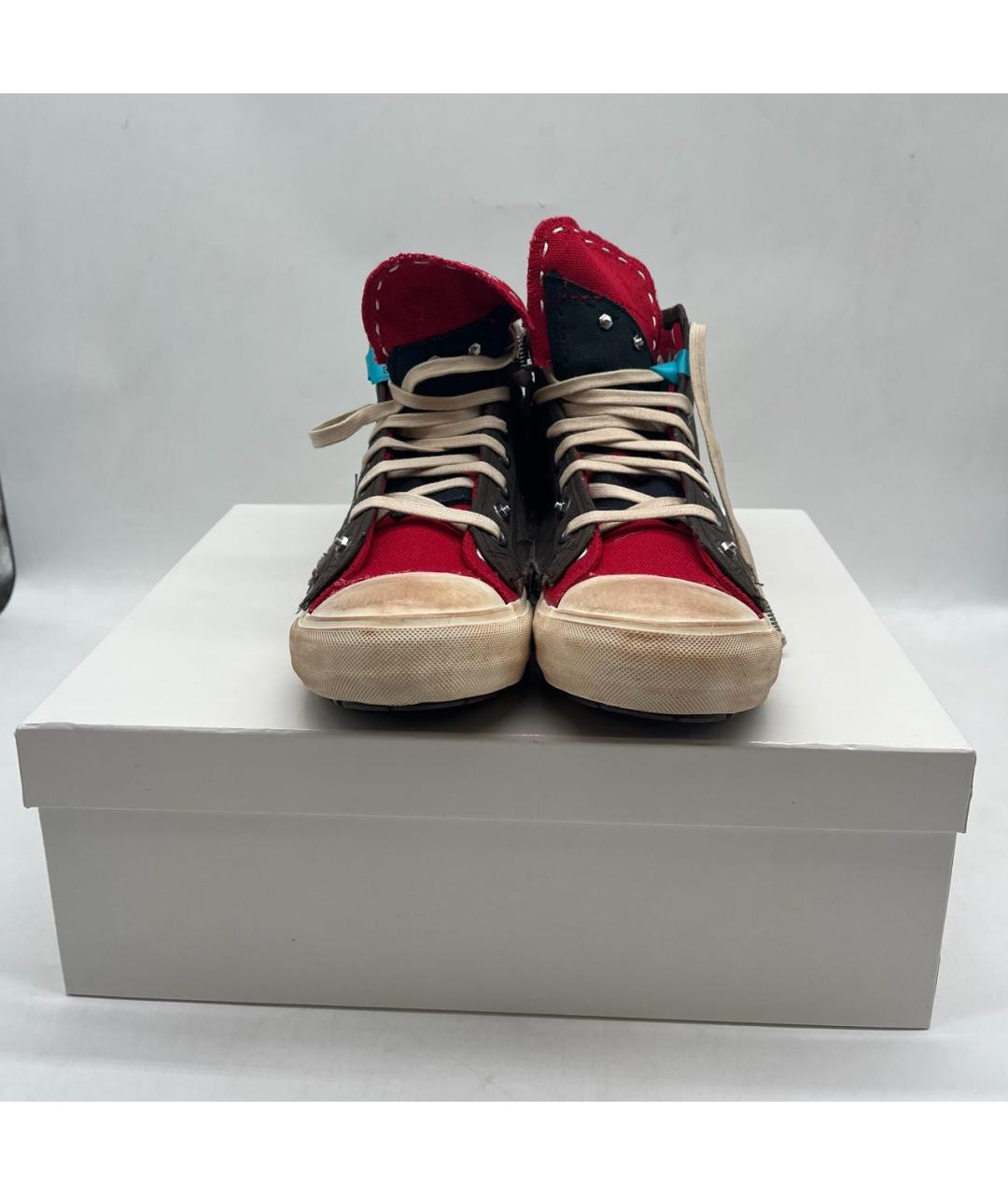 MAISON MARGIELA Мульти текстильные высокие кроссовки / кеды, фото 6