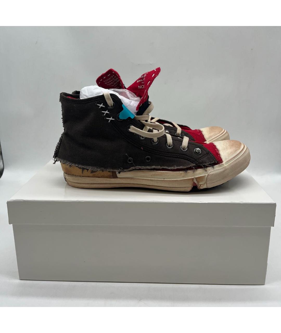 MAISON MARGIELA Мульти текстильные высокие кроссовки / кеды, фото 5