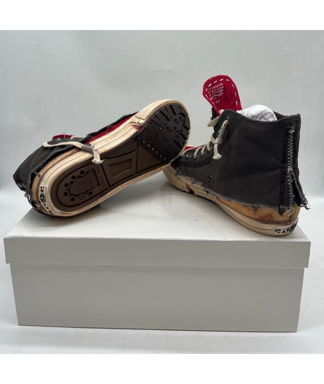 MAISON MARGIELA Мульти текстильные высокие кроссовки / кеды, фото 8