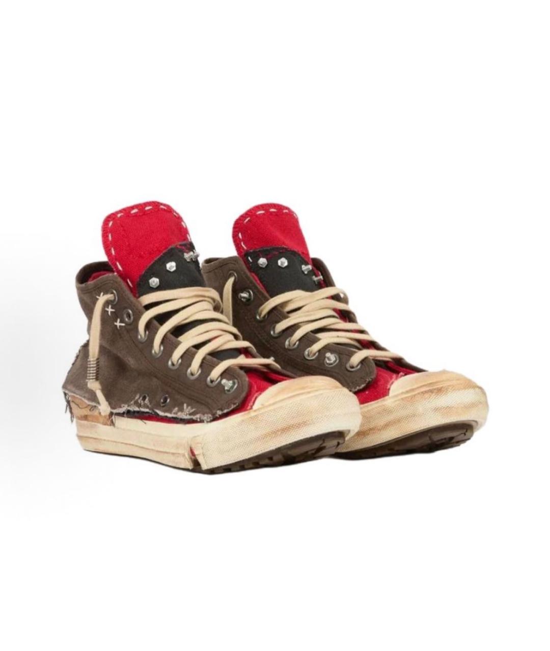 MAISON MARGIELA Мульти текстильные высокие кроссовки / кеды, фото 3