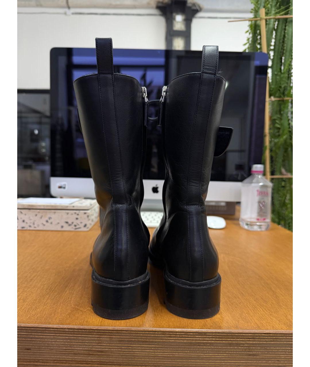 JIL SANDER Черные кожаные ботинки, фото 3