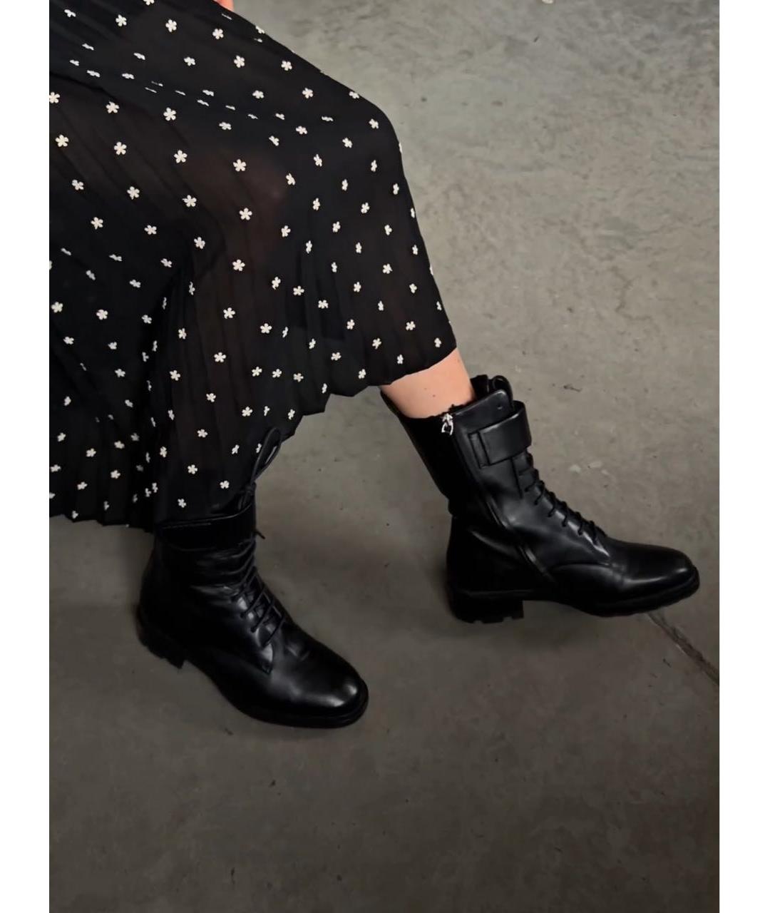 JIL SANDER Черные кожаные ботинки, фото 7