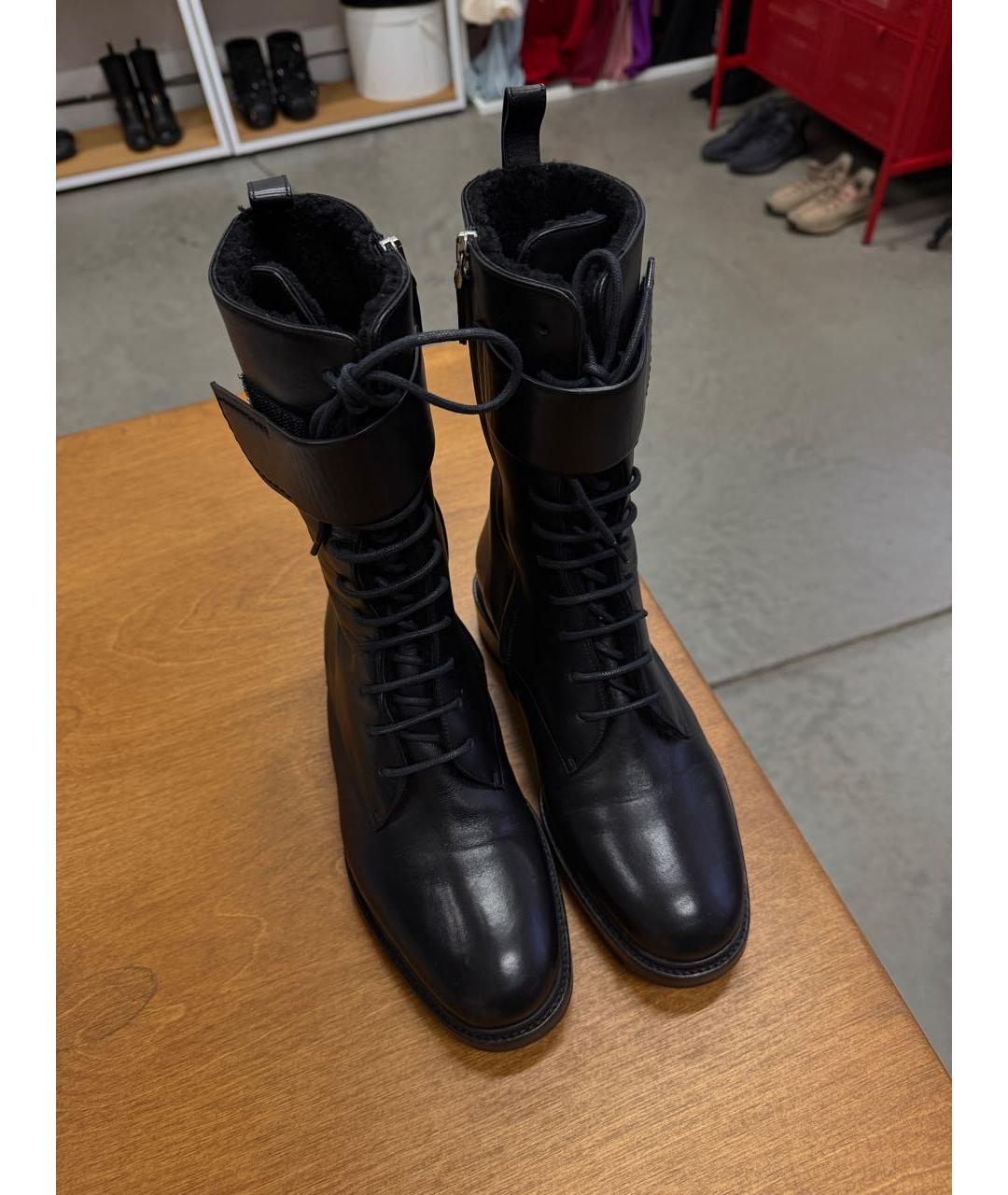 JIL SANDER Черные кожаные ботинки, фото 2
