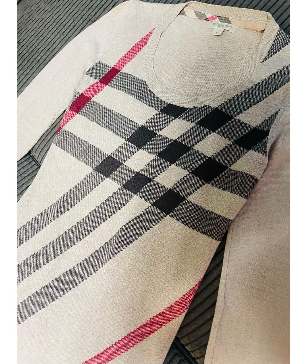 BURBERRY Бежевое вискозное повседневное платье, фото 5