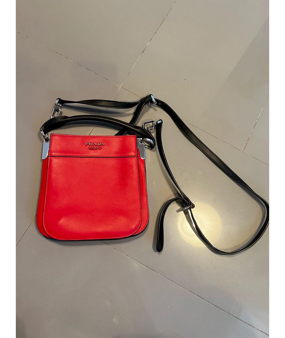 PRADA Красная кожаная сумка через плечо, фото 8