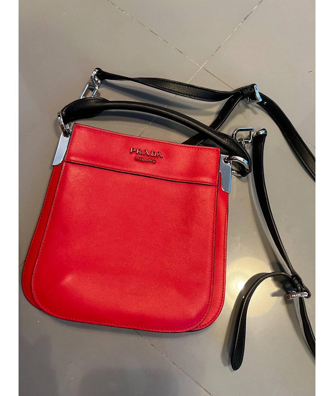 PRADA Красная кожаная сумка через плечо, фото 2