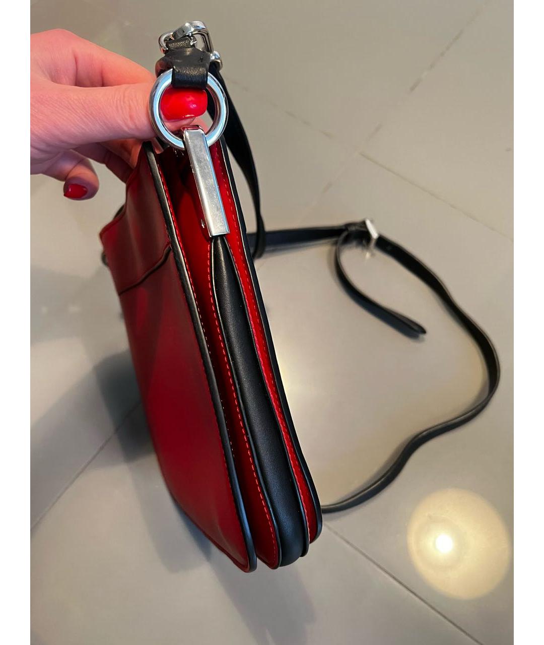 PRADA Красная кожаная сумка через плечо, фото 4