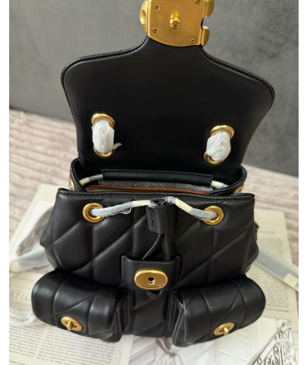 COACH Черный кожаный рюкзак, фото 4