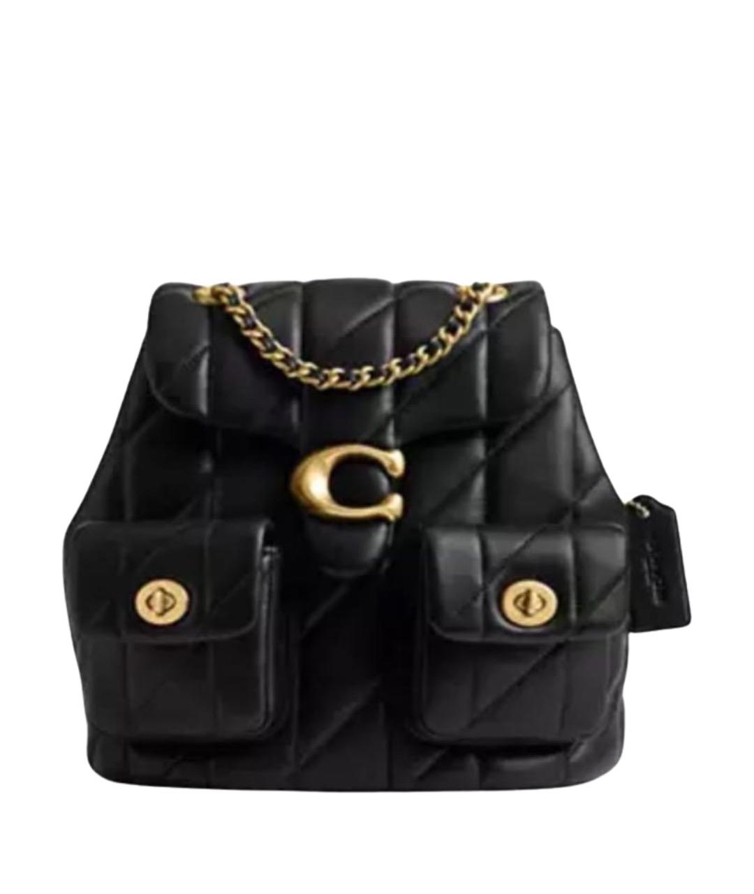 COACH Черный кожаный рюкзак, фото 1