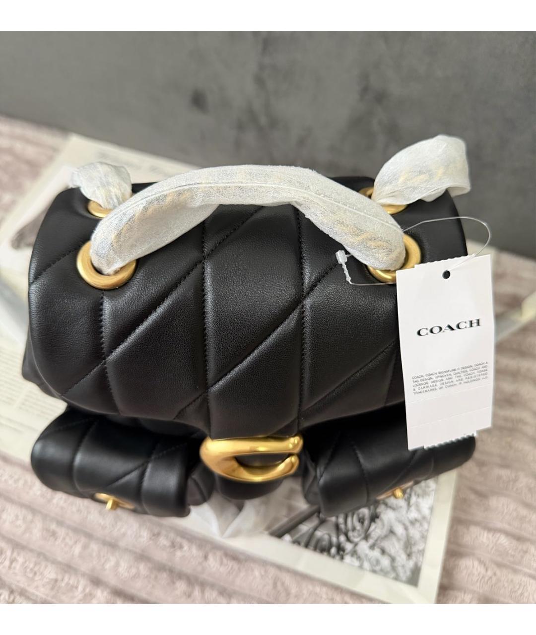 COACH Черный кожаный рюкзак, фото 7