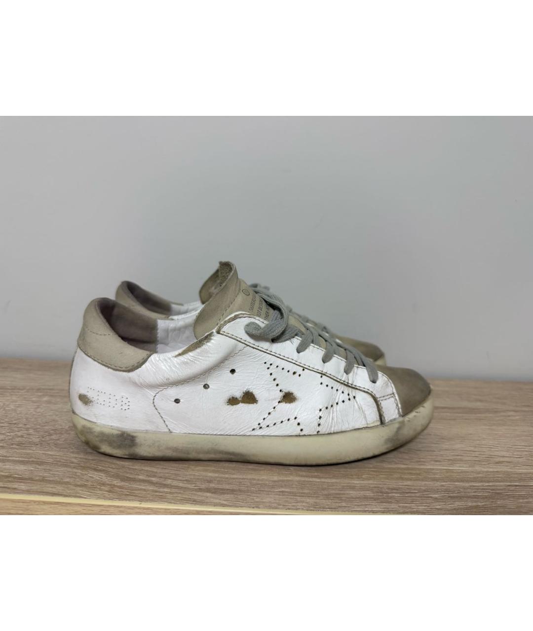 GOLDEN GOOSE DELUXE BRAND Белые кожаные кроссовки, фото 6