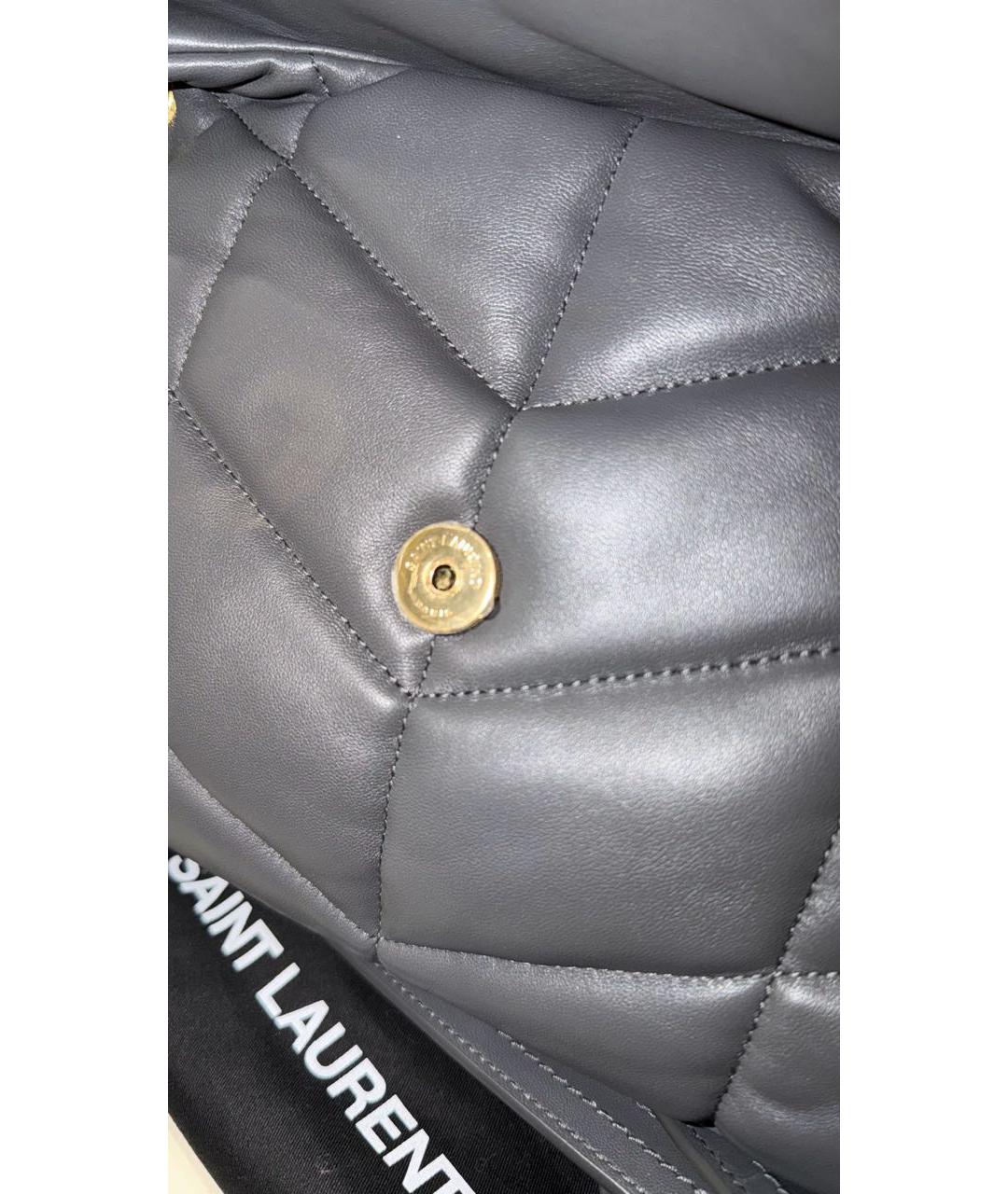 SAINT LAURENT Серая кожаная сумка через плечо, фото 5