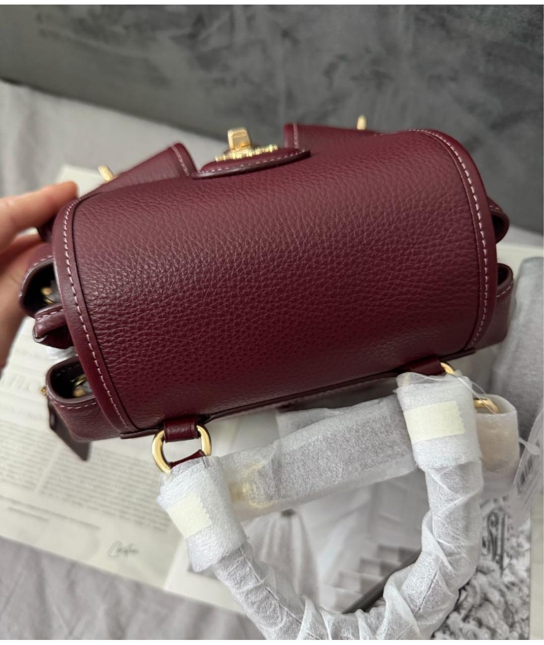 COACH Бордовый кожаный рюкзак, фото 5