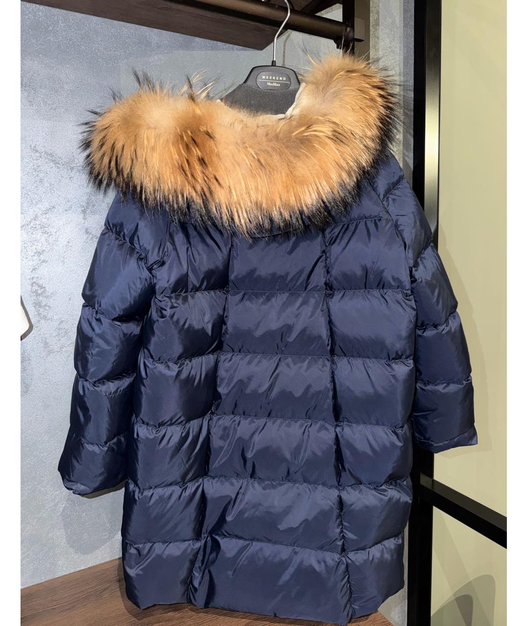 WEEKEND MAX MARA Темно-синий полиамидовый пуховик, фото 2