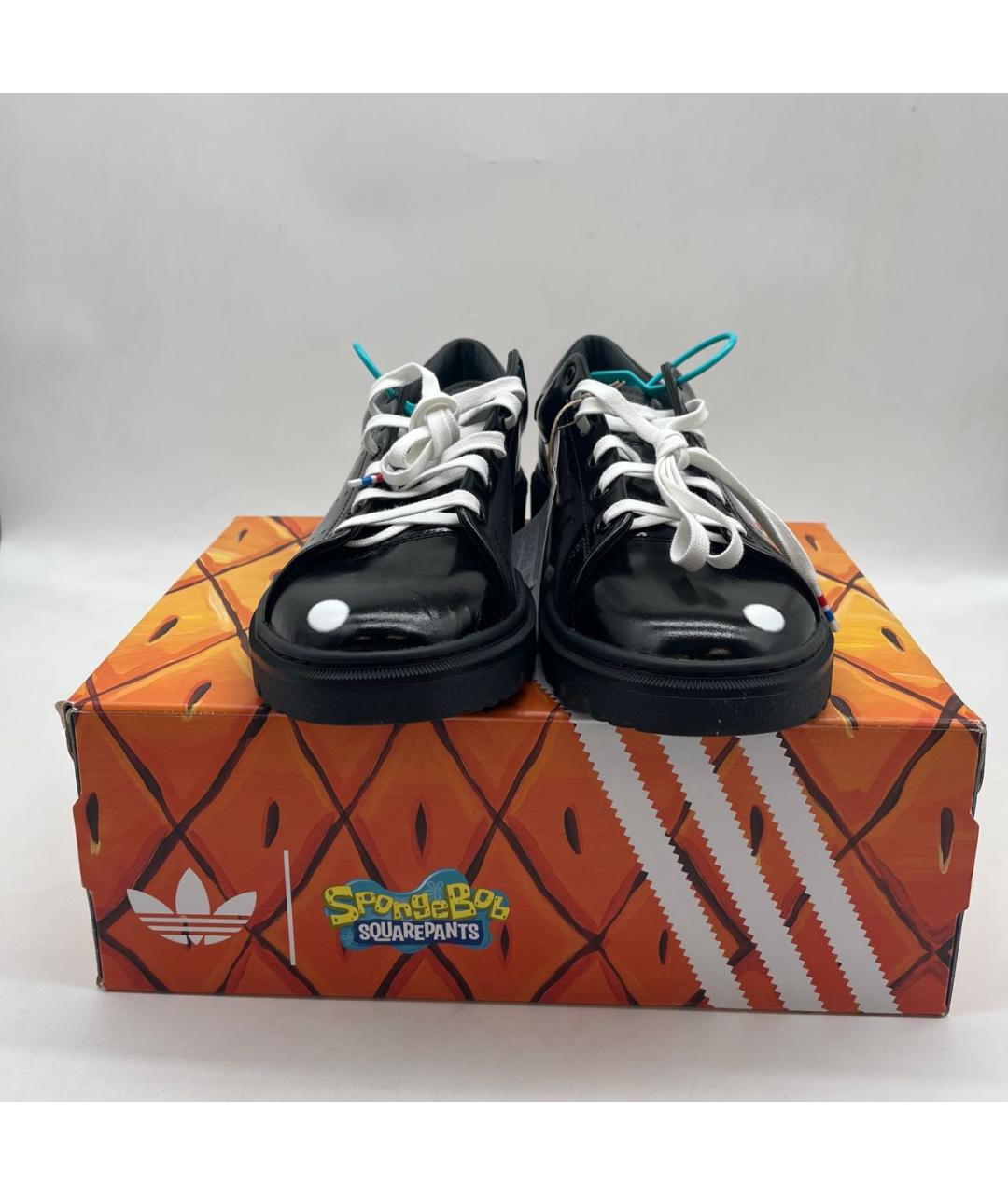 ADIDAS Черные низкие кроссовки / кеды из лакированной кожи, фото 2