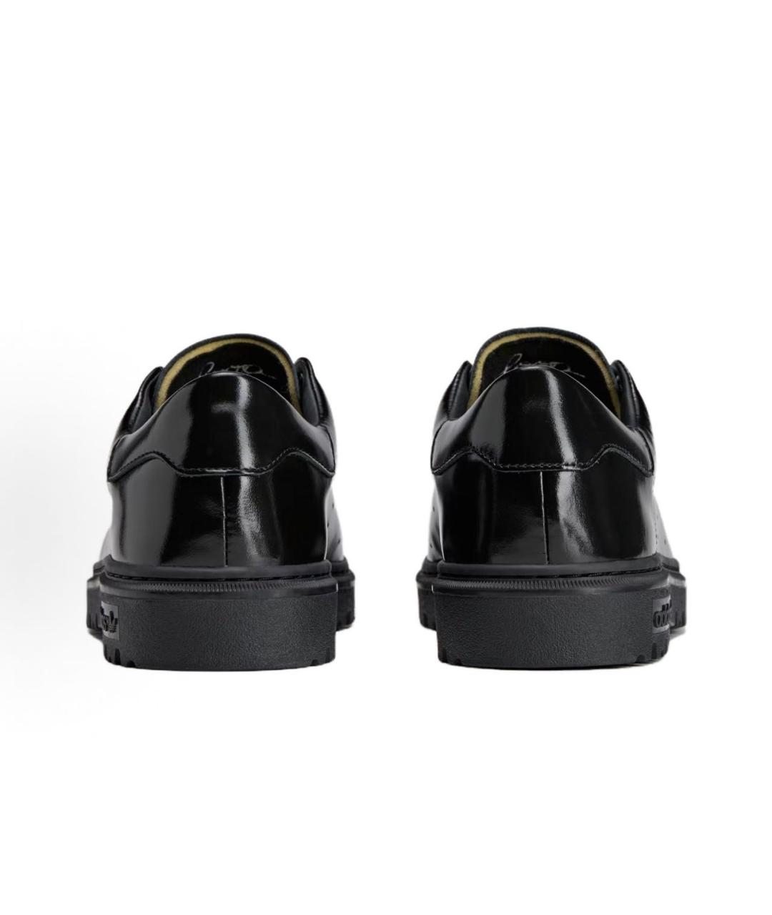 ADIDAS Черные низкие кроссовки / кеды из лакированной кожи, фото 4