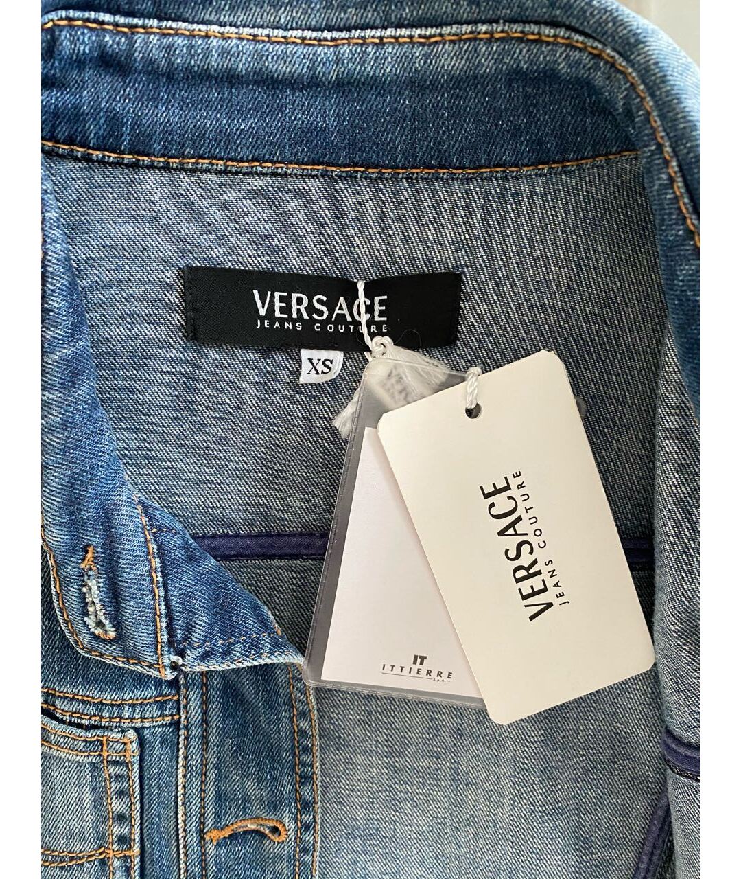 VERSACE JEANS COUTURE Синяя деним куртка, фото 3