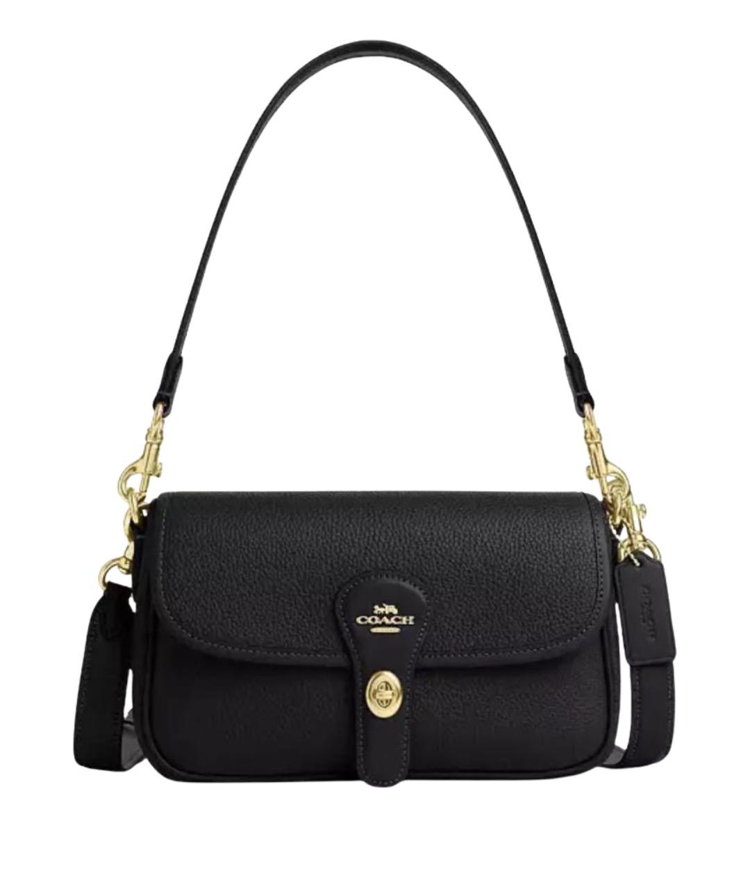 COACH Черная кожаная сумка через плечо, фото 1