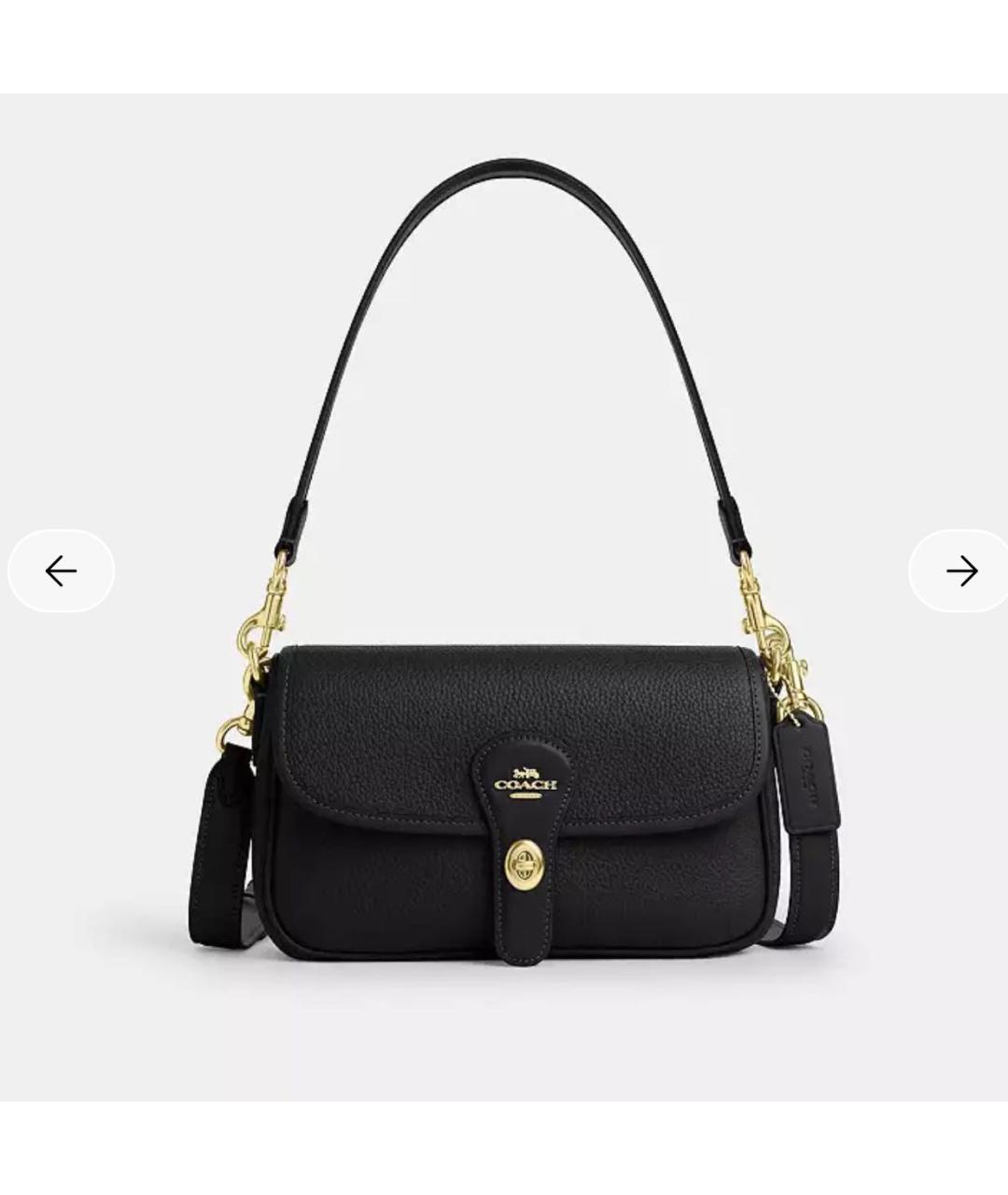 COACH Черная кожаная сумка через плечо, фото 9