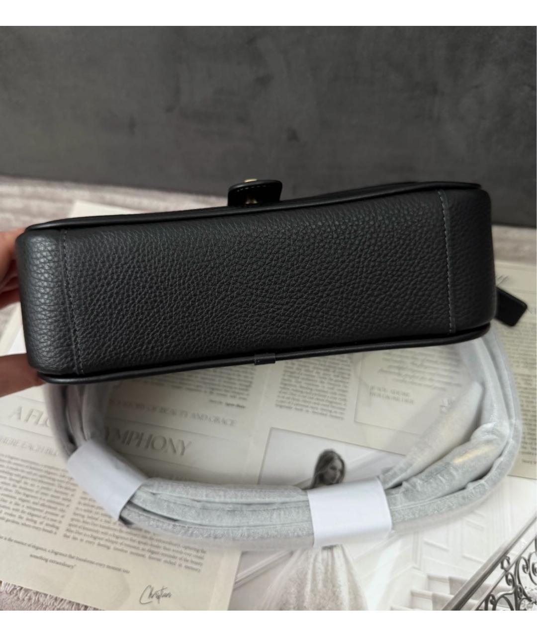 COACH Черная кожаная сумка через плечо, фото 7